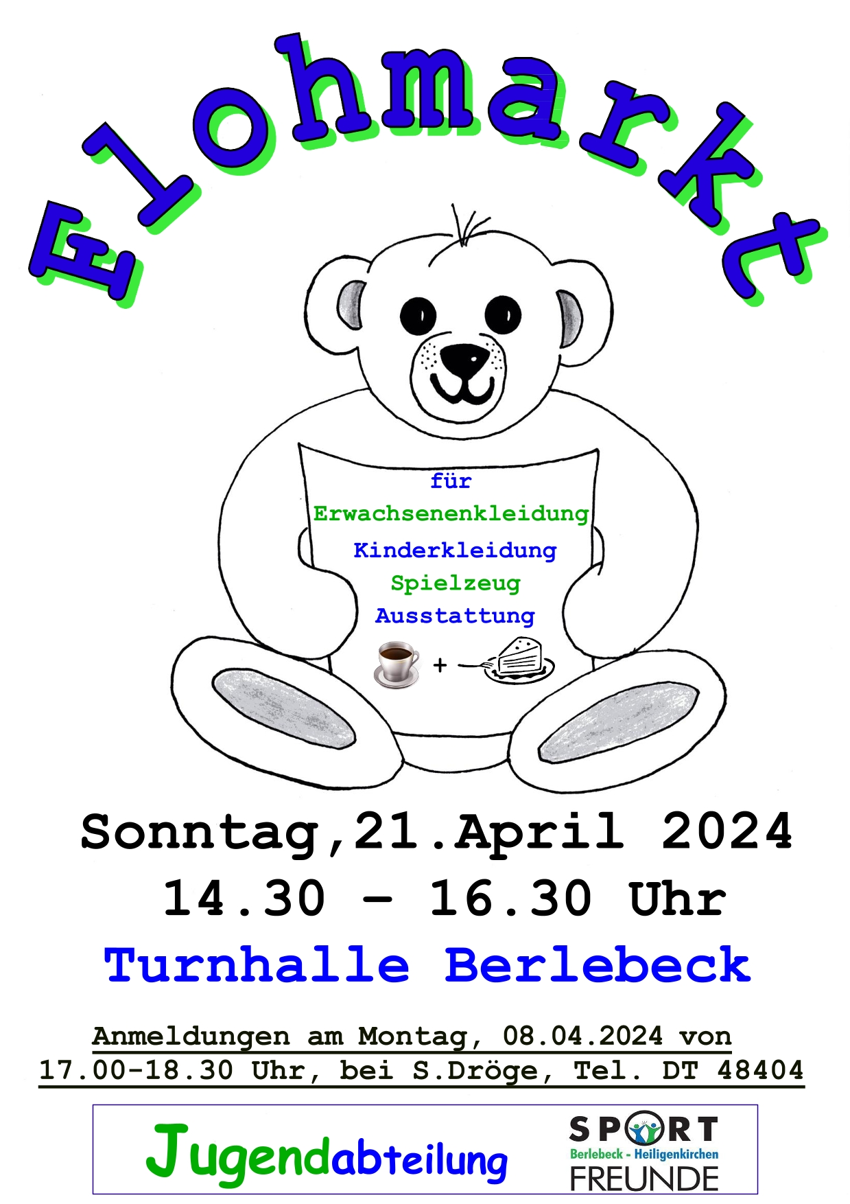 Flohmarkt am 21.04.24 der Sportfreunde Berlebeck-Heilgenkirchen