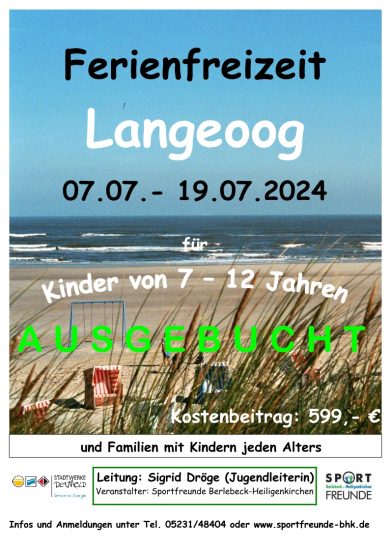 Plakat Ferienfreizeit 2024-Ausgebucht