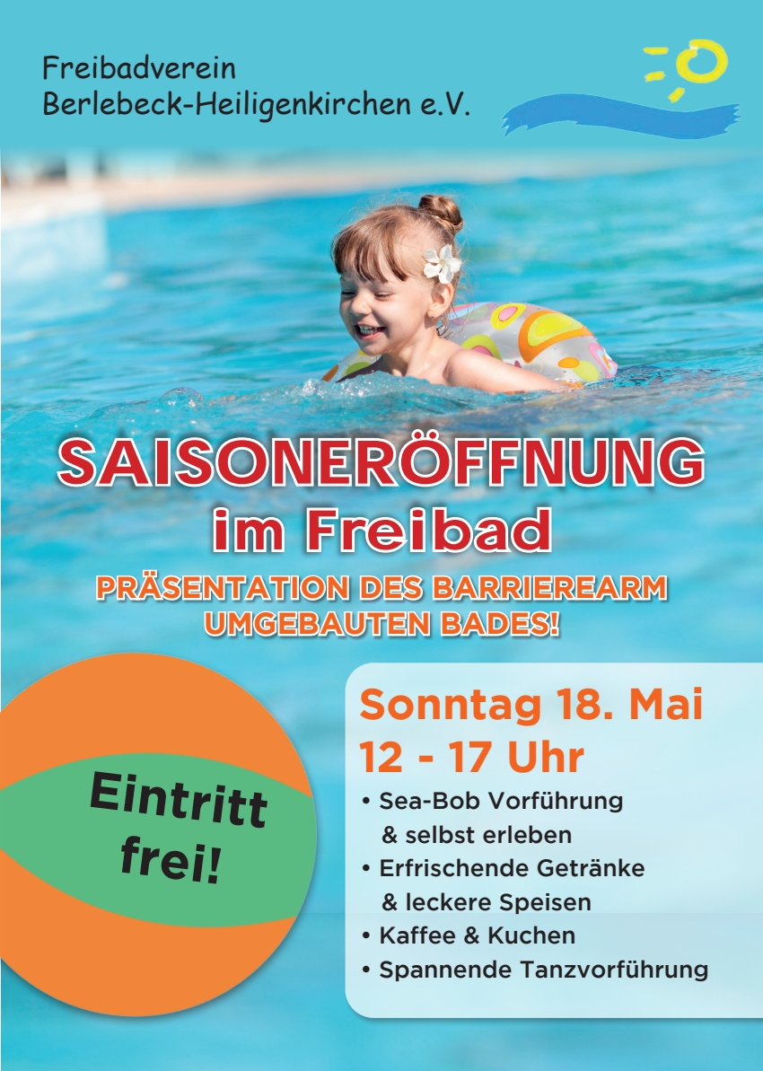 Saisoneröffnung im Freibad 2025 Plakat