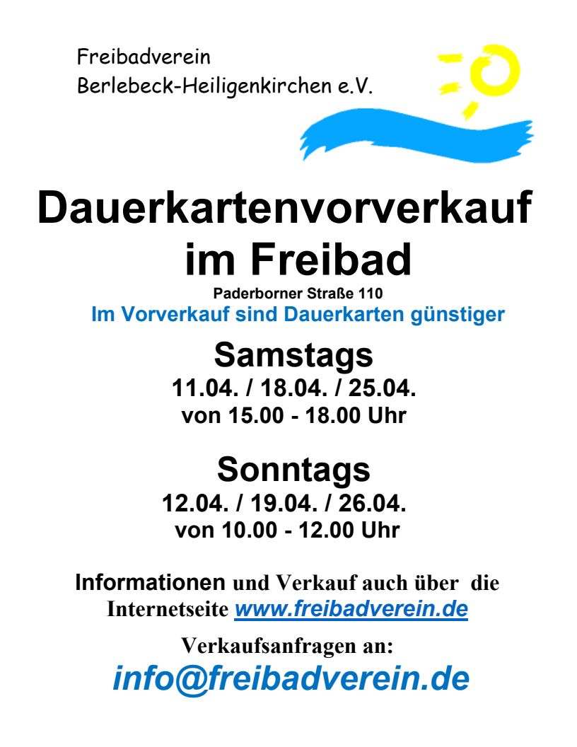 Dauerkarten-Vorverkauf 2026